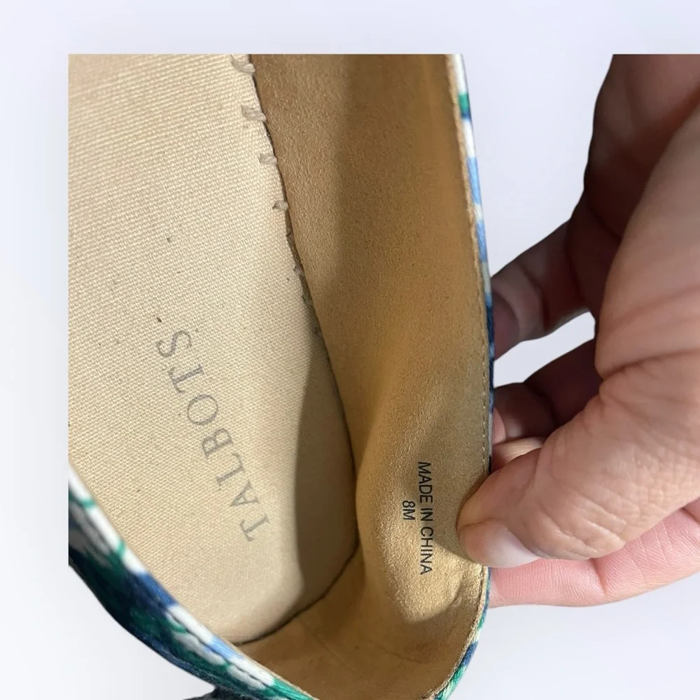 💙Talbots Izzy Knot Women's Floral Espadrilles - Green and Yellow